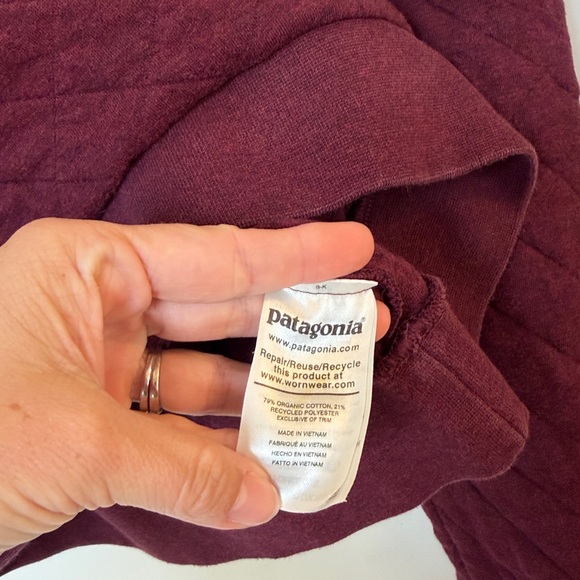 Patagonia Women’s Organic Cotton Quilt Crew Chicory Red small - Picture 4 of 5